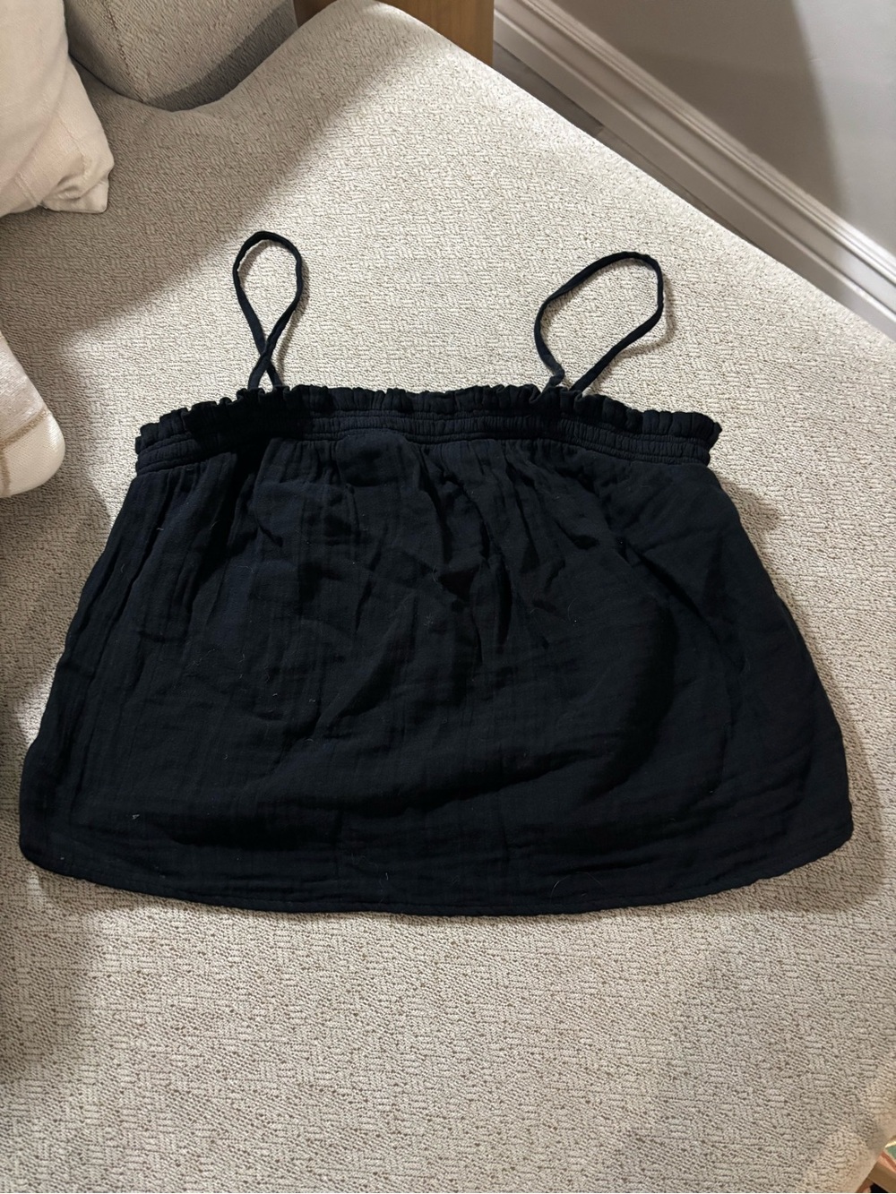 Old Navy Black Smocked Cami with Adjustable Straps
